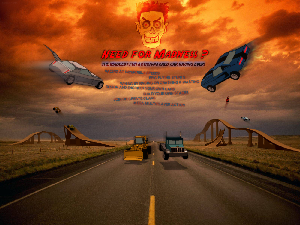 Need for Madness is a very crazy 3D car racing game!<br>A very mad multiplayer online car game!